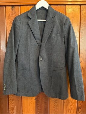 DoppelGanger Italian Tailored Linen Dark Gray Blazer Made in Italy 38R Euro 48